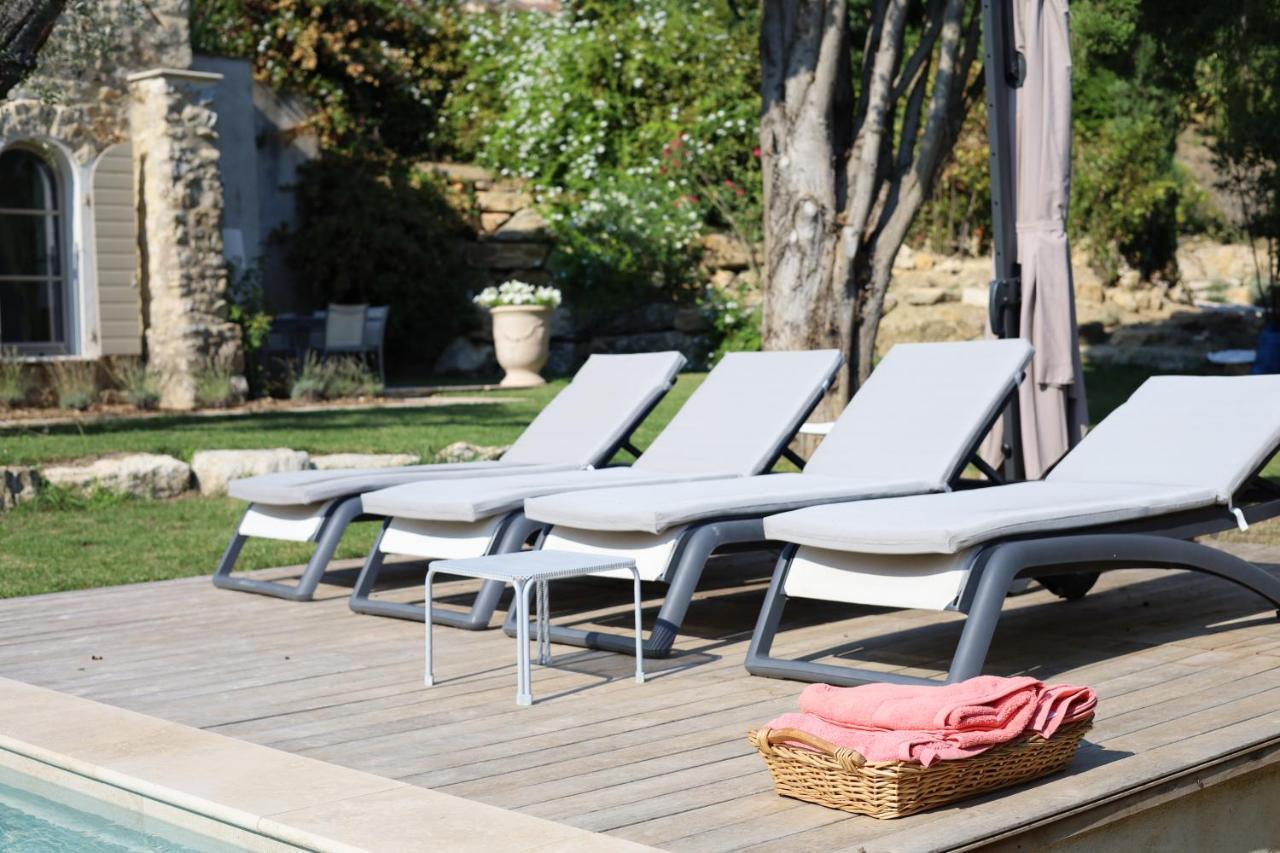 L'Elegante Bastide En Pierre Avec Vue Sur Le Vieux Village De Mougins Exterior photo